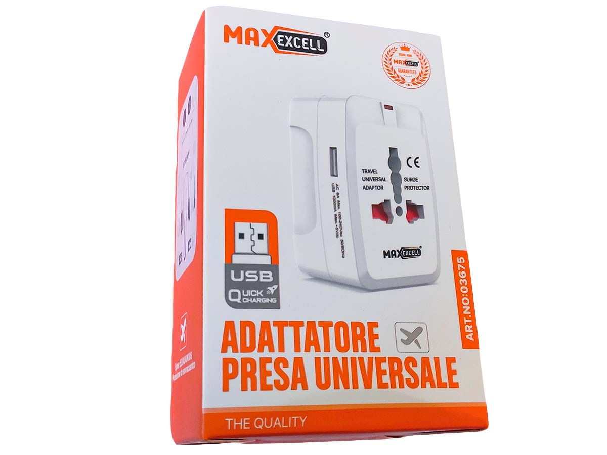 Adattatore Universale da Viaggio Con Presa EU UK USA AUS CN Con Caricatore  USB 5