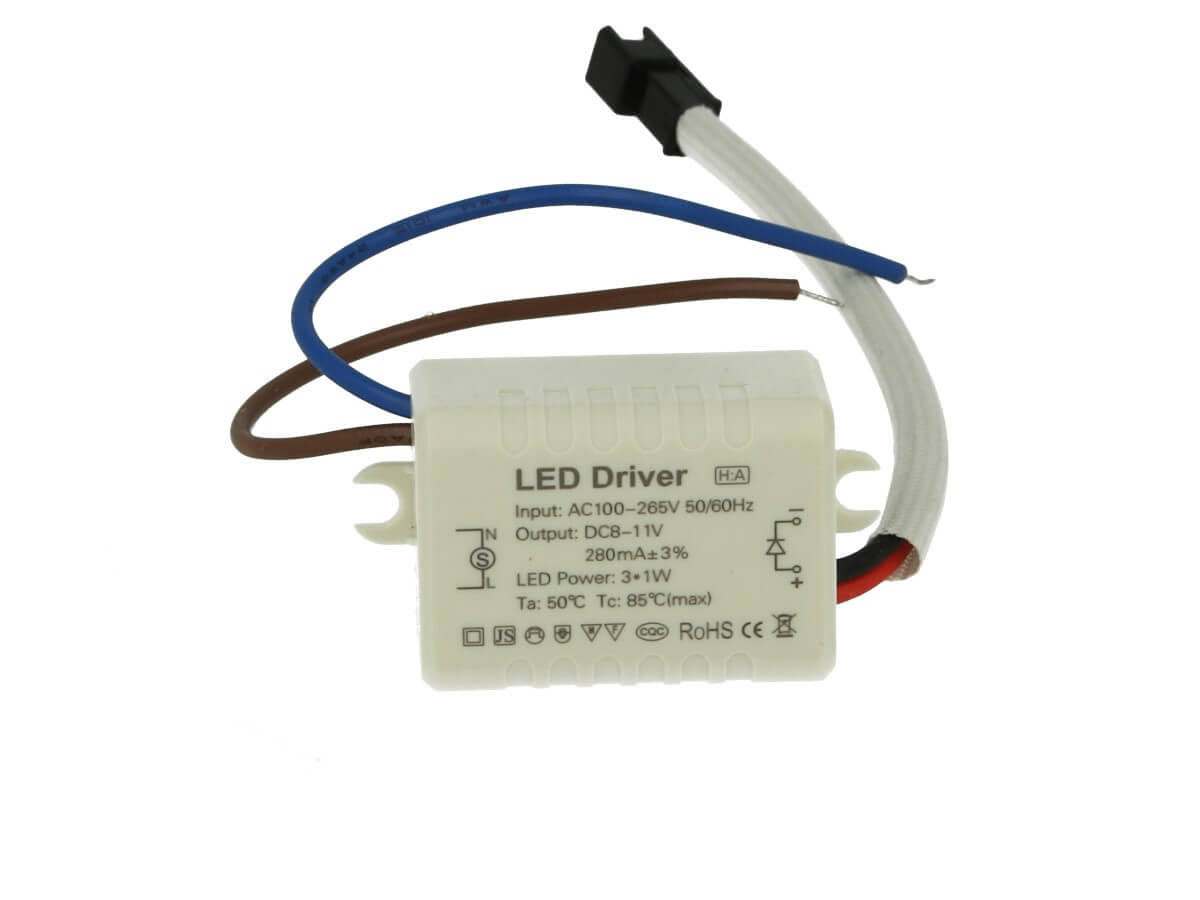 LEDLUX Led Driver CC 300mA 3V-12VDC 3x1W Trasformatore