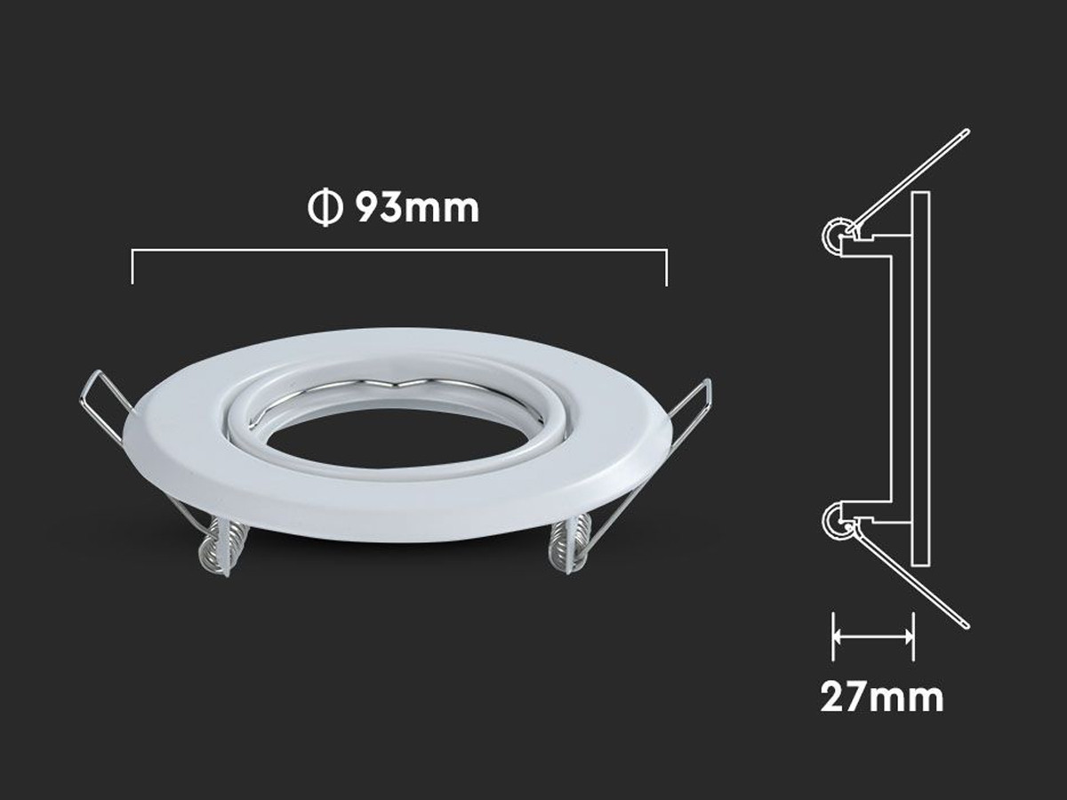 V-TAC 2 PZ Porta Faretti Led GU10 MR16 Rotondo Orientabile Con Molla C -  A2Z WORLD SRL - A2Z WORLD SRL