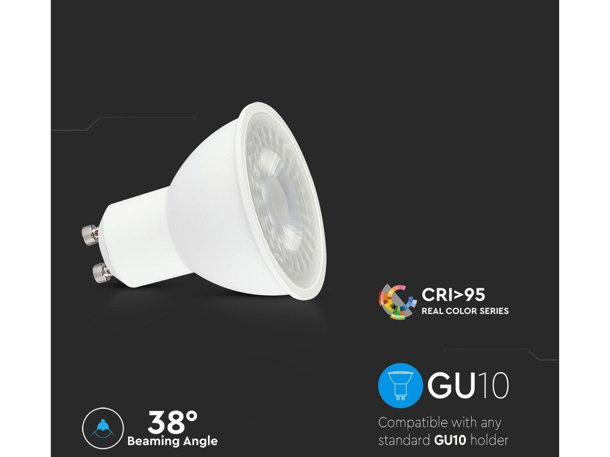 Gu10 LED LAMPADA FARETTO circa 4,2 Watt 80 ° caldo 4000k dimmerabile-CRI 90 