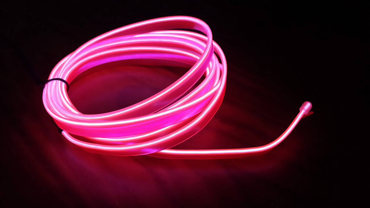 CARALL Stringa EL Striscia Neon Led Rosa 5 Metri Flessibile