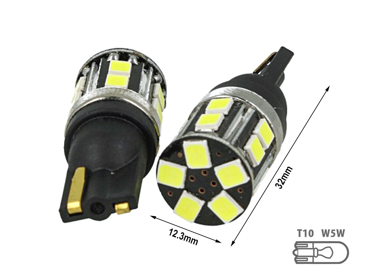 CARALL Lampada Led T10 W5W 100% Canbus 5W Reale 12V 24V No Errore
