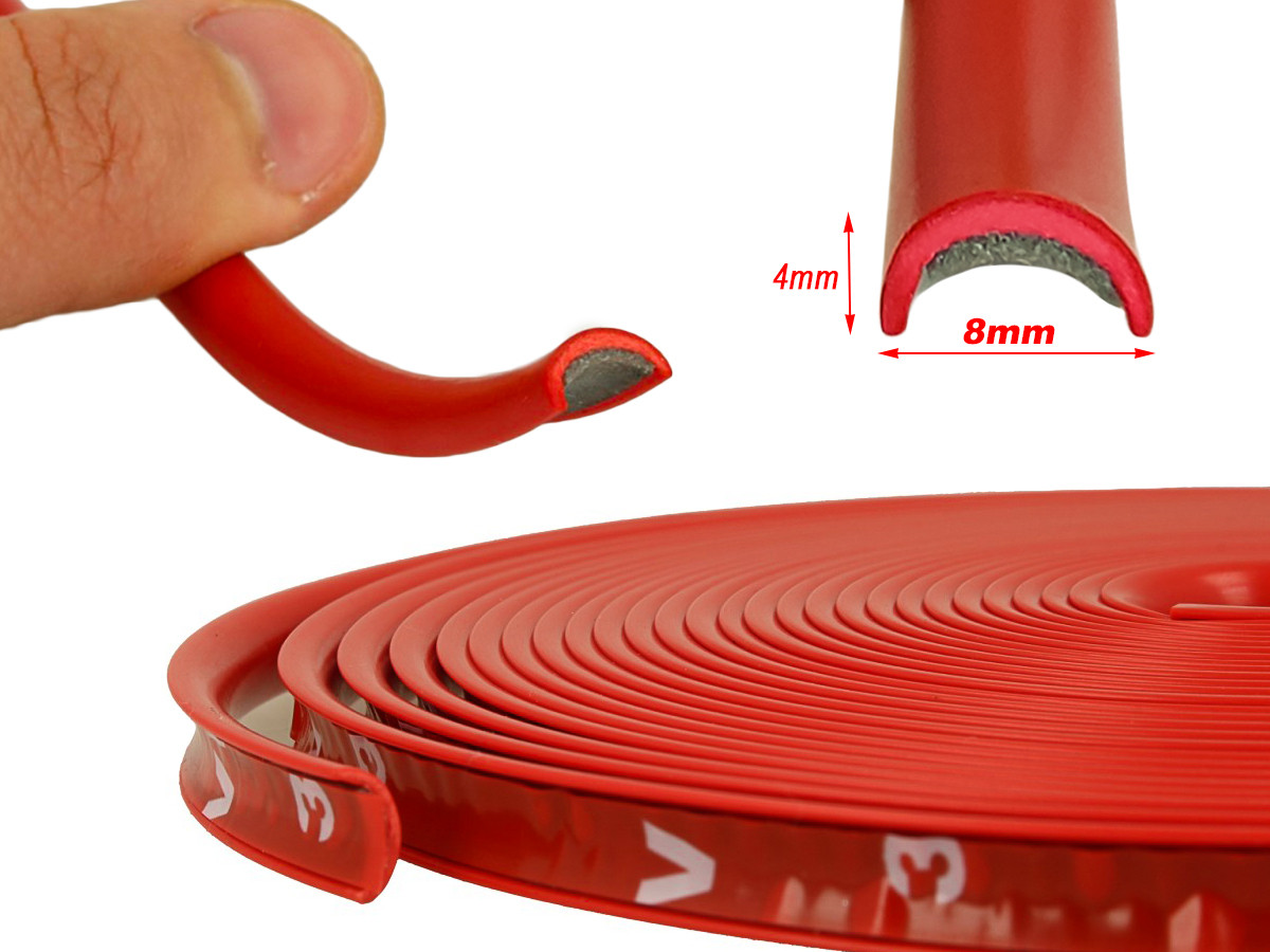 Striscia Ad CARALL Profilo Rosso Adesivo Decorativo Per Cerchi Auto Moto 