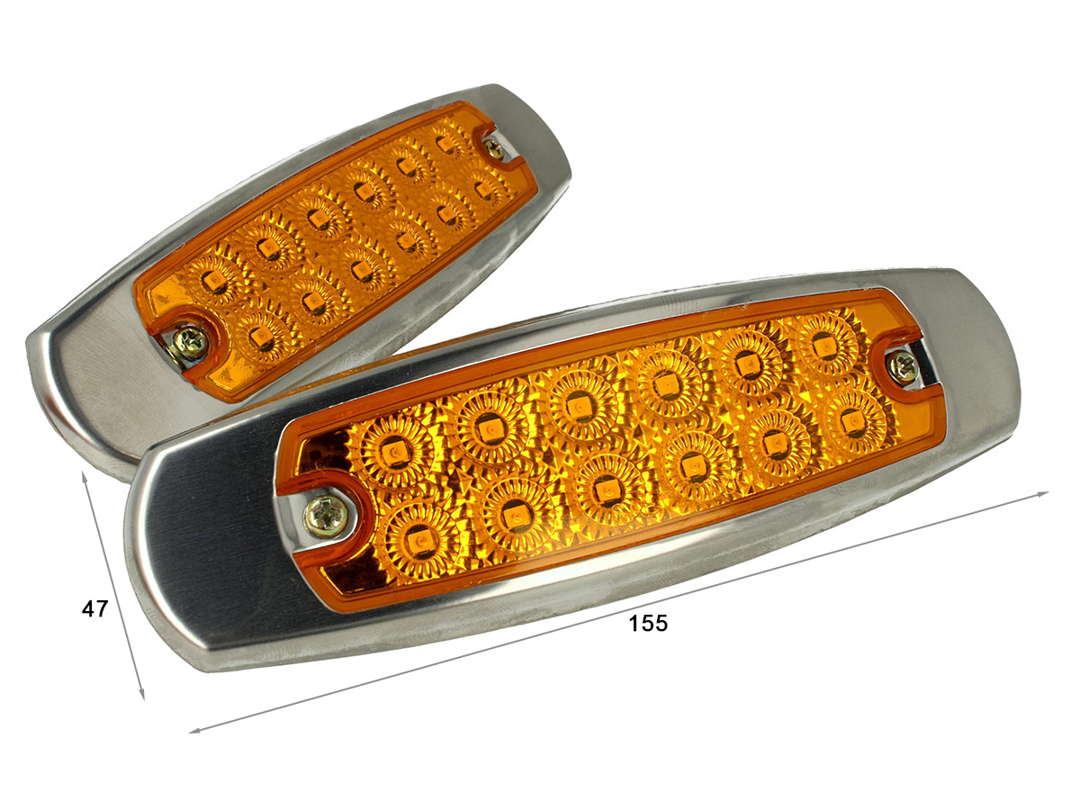 Luci di ingombro laterali, a LED, per rimorchio di camion, camper, caravan  e carrelli ribaltabili, color ambra arancione (10 pezzi da 12 V)