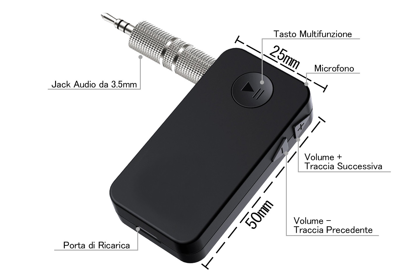 CARALL Ricevitore Bluetooth 4.1 Adattatore Wireless Audio