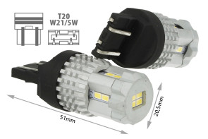 Coppia 2 Lampade Led H4 Con 5 Power Led 1W Bianco Freddo 6000K 12V