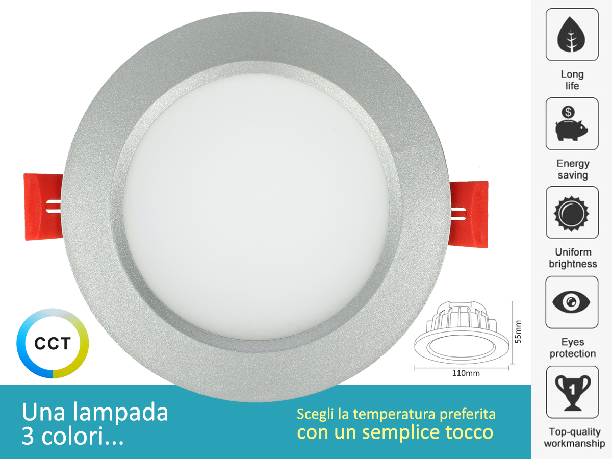 LEDLUX Lampada Faretto Led Incasso Da Soffitto 15W Bianco Caldo 220V - A2Z  WORLD SRL - A2Z WORLD SRL