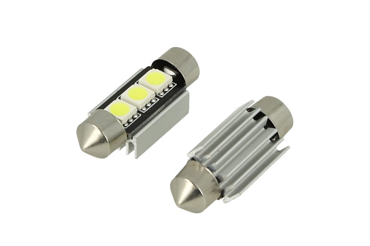 24V Lampada Led Siluro Canbus T11 C5W 42mm 4 SMD 5050 Colore Rosso