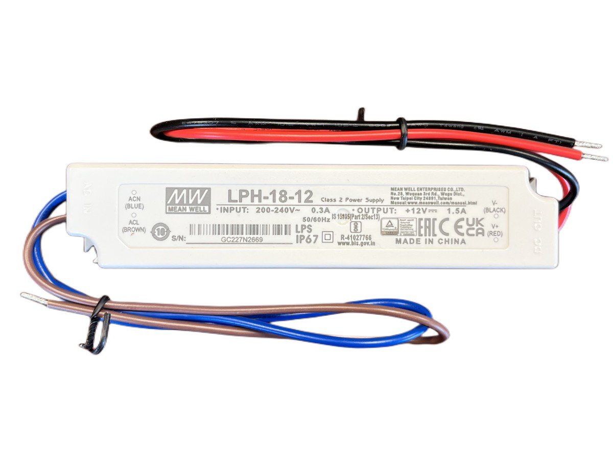 MEANWELL MeanWell LPH-18-12 Alimentatore 18W 12V 1,5A IP67 - A2Z WORLD SRL  - A2Z WORLD SRL